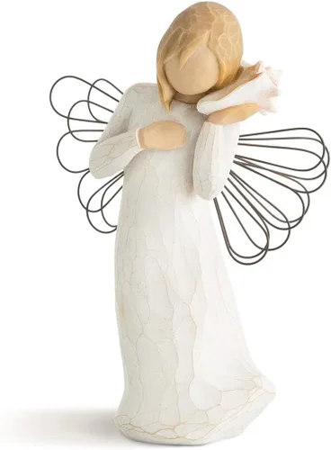 Willow Tree Pensando en ti Ángel, figura esculpida pintada a mano