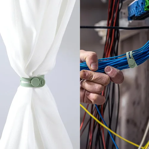 Miniatura 6 de 42 bridas de silicona reutilizables para cables, multiusos, organizador de cables elásticos multiusos para cables y cables de carga para oficina