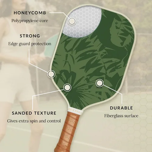 Miniatura 3 de Recess Premium Pickleball Paddle - Superficie de fibra de vidrio fuerte y duradera, ligera, núcleo de panal y asas de agarre cómodas, torneo o juego
