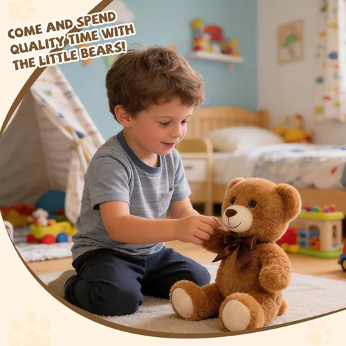 Miniatura 5 de 3 piezas de oso de peluche de 13.5 pulgadas, suave, de peluche, a granel, lindos juguetes de peluche para niños, baby shower, cumpleaños