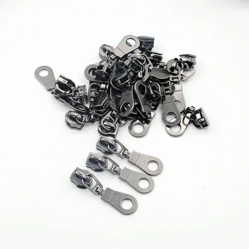 Miniatura 6 de The Yard - Cremalleras de dientes de nailon metálico de níquel negro #5 por yardas, cinta de cremallera de 10 yardas con 25 deslizadores de níquel