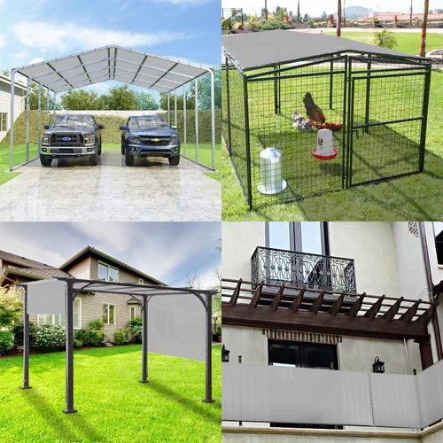 Miniatura 2 de Windscreen4less Toldo impermeable de 10 x 25 pies, con borde recto, para exteriores, bloqueo UV, para césped, patio, jardín, terraza, pérgola