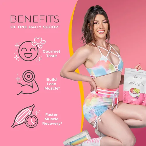 Miniatura 3 de One Sol Proteína magra en polvo a base de plantas, proteína de guisante y arroz integral, baja en carbohidratos, apta para veganos, sin gluten