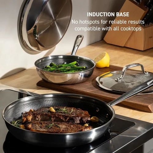 Miniatura 6 de T-fal HybridMesh - Juego de utensilios de cocina de 3 piezas de acero inoxidable de tres capas, 8, 10.25, 12 pulgadas, apto para horno de inducción