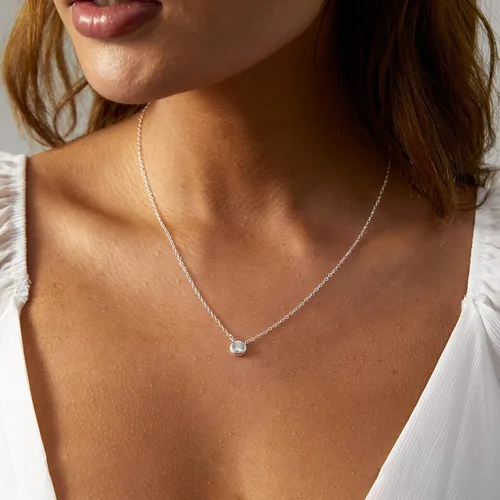 Miniatura 5 de ASCOMY Delicado collar con colgante solitario de diamante de circonita cúbica para mujer, chapado en oro de 14 quilates, redondo y cuadrado