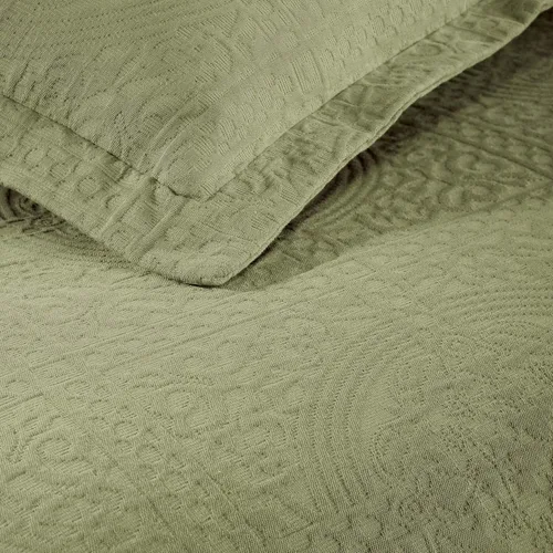 Miniatura 6 de Superior Juego de colcha de algodón con diseño de flor de lis, mantas cálidas, ropa de cama para todas las estaciones, decoración de dormitorio