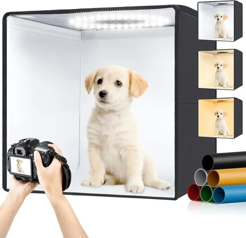Caja de luz portátil y caja suave, tienda de campaña profesional de 16 x 16 pulgadas con 120 luces LED para estudio fotográfico, caja de luz para
