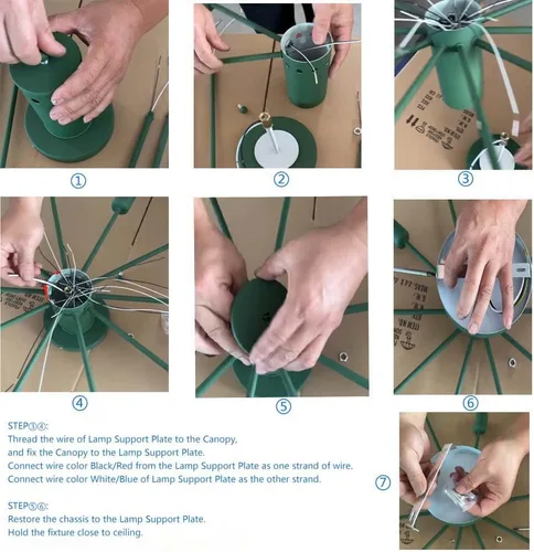 Miniatura 4 de RUNNUP Lámpara de techo Sputnik de montaje semiempotrado nórdico contemporáneo, colorido, 10 luces, lámpara de suspensión de metal para cocina, sala