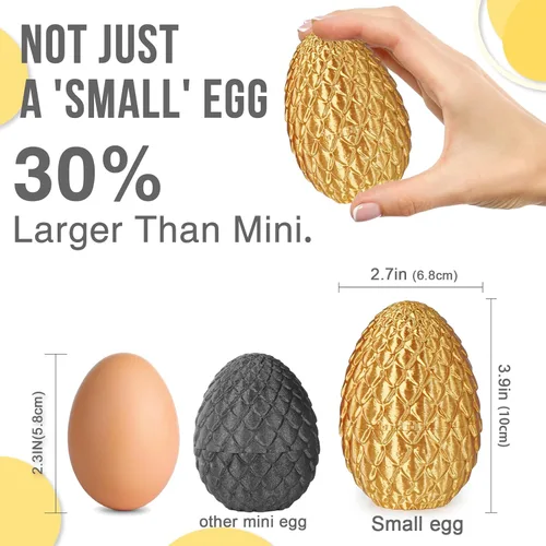 Miniatura 5 de Huevos de dragón pequeños con dragón en el interior, regalos divertidos sorpresa impresos en 3D para niños, juguetes fidget articulados de dragón Oro