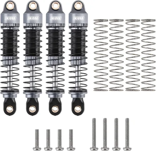 Miniatura 2 de INJORA 53mm 6g Cada amortiguador de aceite roscado para TRX4M TRX4MT 1/18 RC Crawler mejora gris