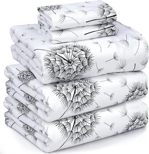 Miniatura 104 de RUVANTI Juego de sábanas divididas tamaño King de 100 % algodón para cama ajustable, 5 piezas, ropa de cama de tejido de percal suave y Guisante