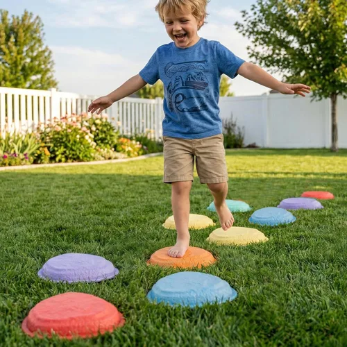 Miniatura 8 de makarci Escalones para niños, 6 piezas de juguetes sensoriales para niños, coordinación y habilidades motoras, juego de equilibrio para interiores