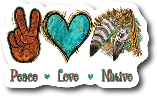 Peace Love Native - Imán colorido para refrigerador | Accesorio de decoración de cocina de 4 pulgadas con estampado UV con diseño impresionante |