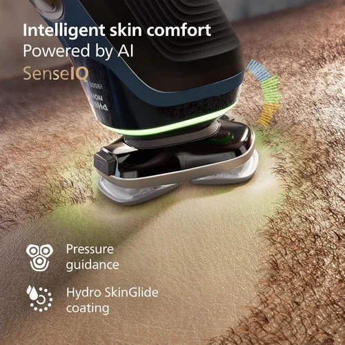 Miniatura 6 de Philips Norelco Shaver i9000 Prestige, afeitadora eléctrica húmeda y seca, Mystic Aqua, tecnología SenseIQ, sistema Triple Lift & Cut, cuchillas