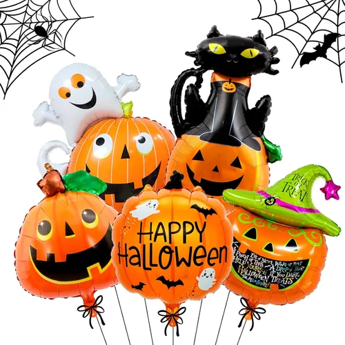 Miniatura 8 de Juego de 6 globos de Halloween, champán rojo y globos de copa de vino para decoraciones de fiesta de Halloween (champán)