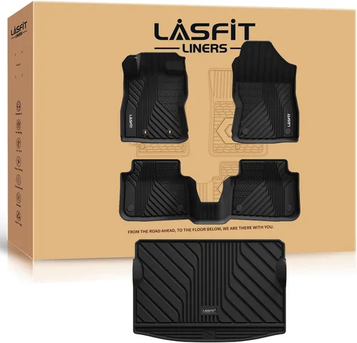 Miniatura 20 de LASFIT Alfombrillas de Piso Compatibles con Nissan Armada 2017-2018 / Infiniti QX56 2011-2013 / Infiniti QX80 2014-2018, TPE Para Todo Clima Ajuste