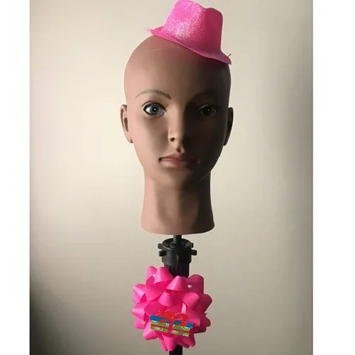 Miniatura 8 de Hedume Cabeza de maniquí afroamericano con abrazadera, cabeza de maniquí calva, cabeza de maniquí para pelucas, sombrero, exhibición de gafas