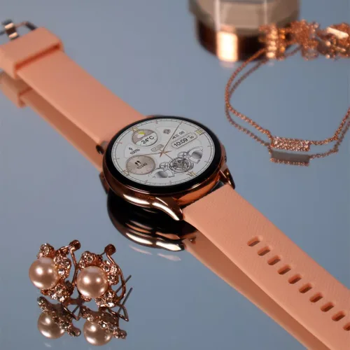 Miniatura 6 de ALPHAGEAR Juliet - Reloj inteligente para mujer, reloj inteligente de oro rosa con Gorilla Glass, seguimiento menstrual + bienestar, AMOLED