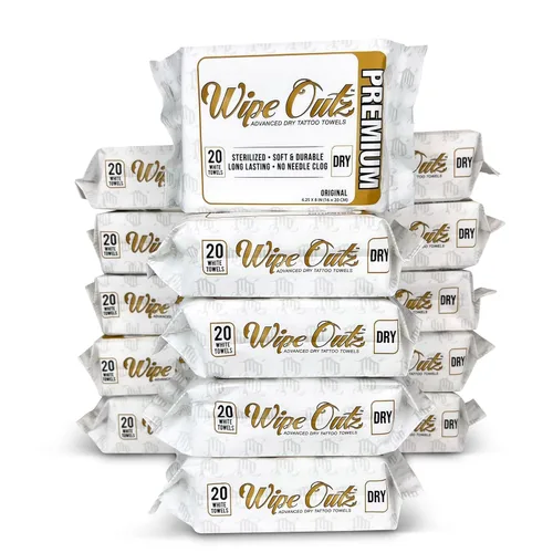 Miniatura 9 de Wipe Outz Toallas blancas para tatuajes – Toallitas secas de alta calidad para tatuajes y cuidados posteriores de PMU – Toallitas suaves y Blanco
