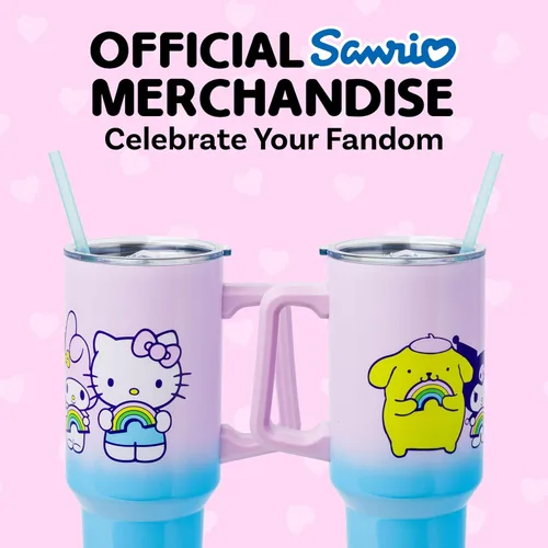 Miniatura 6 de Silver Buffalo Sanrio Hello Kitty and Friends Featuring My Melody, Kuromi, Pompompurin Rainbow Ombre - Vaso de acero inoxidable de doble pared