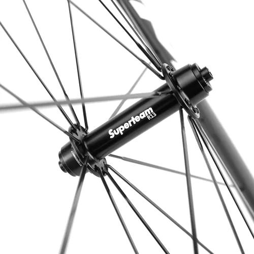 Miniatura 6 de Superteam - Juego de ruedas para bicicleta de ruta fibra de carbono, 700 C, 50mm ancho 23 terminado mate