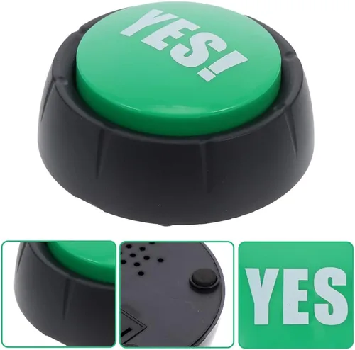 Miniatura 8 de NUOBESTY Botón de sonido de botón de juguete de botón de botón de utilería Juego de broma de fiesta Botones de voz Botón de juguete - Botón verde Sí
