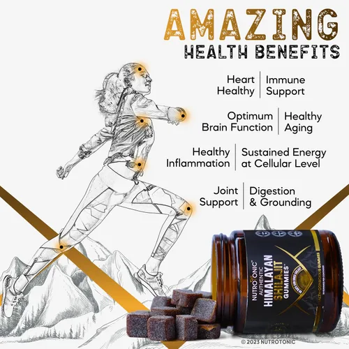 Miniatura 2 de NutroTonic® Gomitas Shilajit orgánicas del Himalaya – Sabor a vainilla de melocotón – Shilajit para hombres y mujeres – Miel de Manuka artesanal