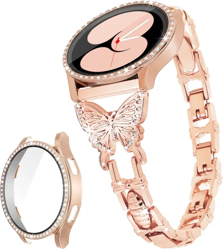 Correa de mariposa para Samsung Galaxy Watch 4 Band y Galaxy Watch 5 Band-1.575 pulgadas con protector de pantalla, 0.787 pulgadas (0.787 in) correa