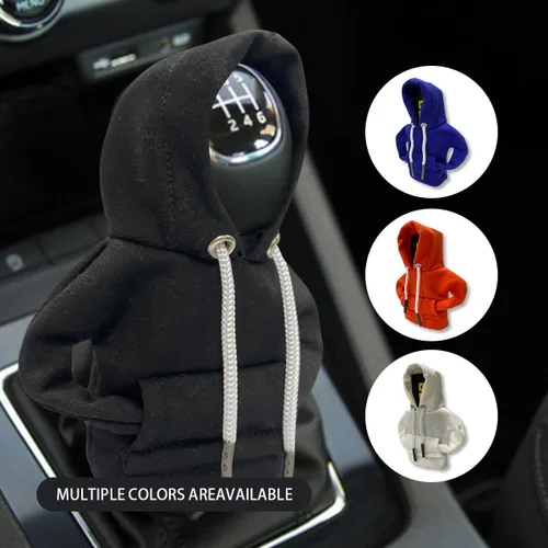 Miniatura 7 de JOYCOURT Sudadera con capucha para palanca de cambios de automóvil, cubierta de perilla de palanca de cambios de moda, mini sudadera con capucha