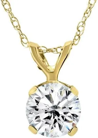 P3 POMPEII3 Pompeya - Colgante de diamante solitario cultivado en laboratorio de 15 quilates collar de oro amarillo de 14 k (G-H, VS), Yellow Gold,