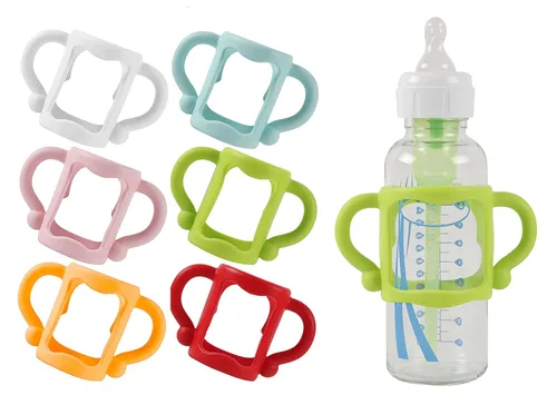 Miniatura 8 de TonGass Paquete de 4 asas de botella para biberones estrechos Dr. Brown con asas de fácil agarre para sostener su propio biberón, silicona suave sin