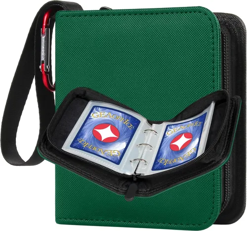 Miniatura 10 de GEAoffice Carpeta de tarjetas de bolsillo de tamaño mini, álbumes coleccionables súper ligeros y pequeños para 80 tarjetas, 1 carpeta de carga