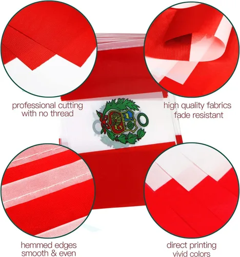 Miniatura 2 de Anley Bandera de cuerda de Perú, banderas de banderín, eventos patrióticos 28 de julio Día de la Independencia peruana decoración para bares