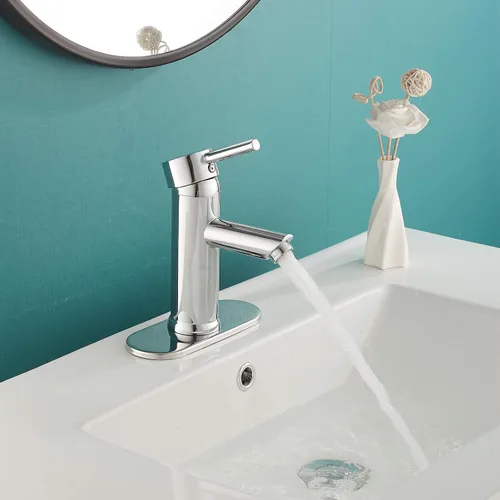 Miniatura 4 de Grifo de lavabo de baño negro a juego con desagüe desplegable con desbordamiento de una sola manija de un agujero, grifo de baño de latón para baño