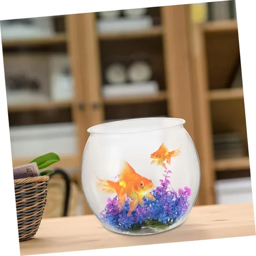 Miniatura 4 de Angoily Tanque de peces dorado transparente de 7.8 pulgadas, decoración de acuario de plástico transparente para pequeños peces betta, peces