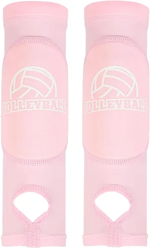 PATIKIL Mangas de brazo de voleibol para pasar el antebrazo con almohadillas de protección, almohadillas para brazo de voleibol para jóvenes, Rosado