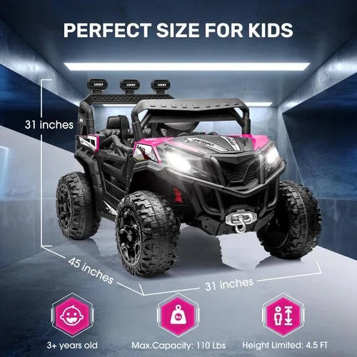 Miniatura 6 de ANPABO Juguetes de paseo de 24 V para niños grandes con control remoto, motores de 4 x 75 W, máximo 4.5 MPH, conmutable 4WD/2WD, 4 amortiguadores