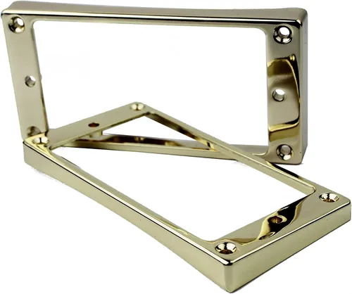 Miniatura 2 de Guyker Juego de anillos de montaje Humbucker de metal con parte inferior curvada – Reemplazo de marco de cubierta de pastillas para puente y cuello