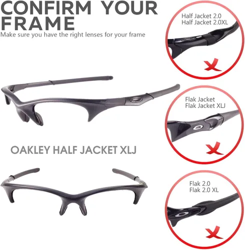 Miniatura 5 de Walleva Lentes de repuesto y kit de goma para gafas de sol Oakley Half Jacket XLJ - Múltiples opciones disponibles
