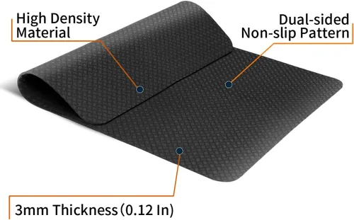 Miniatura 5 de Stepwaver Alfombrilla antideslizante de goma de doble cara para máquina elíptica, alfombrilla antideslizante de 24 x 17 pulgadas para placa
