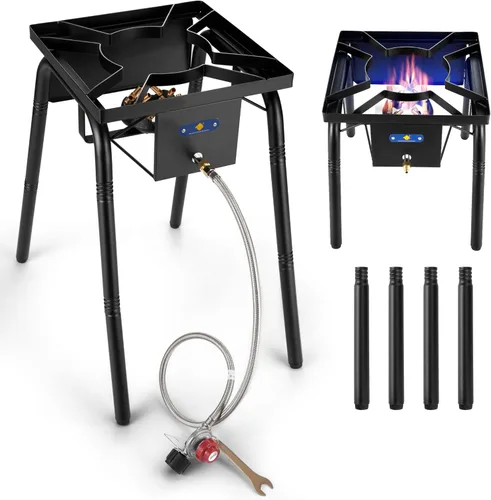 ARC - Quemador de propano para cocinar al aire libre, alta presión de 220,000 BTU estufa de propano de un solo quemador de gas Wok, ideal para woks,