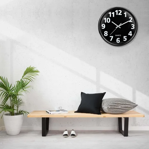 Miniatura 7 de Plumeet - Reloj de pared de 12 pulgadas, relojes de pared silenciosos, funciona con pilas, de cuarzo sin tictac, estilo moderno, adecuado para Negro