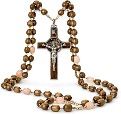 Miniatura 9 de Rosario italiano con bendición apostólica del Papa León XIV – Collar católico de cuentas grandes para espejo de coche, Primera Comunión, regalo