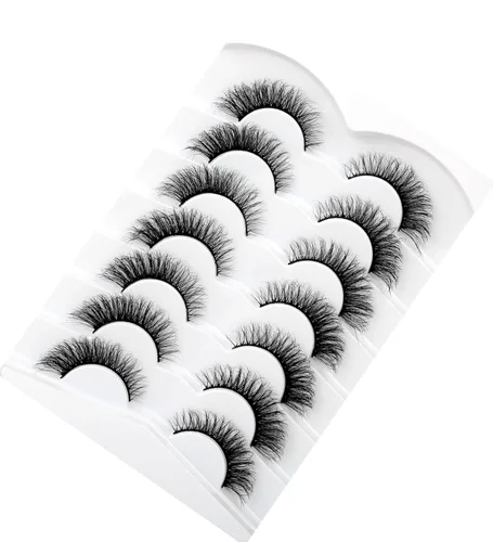 Miniatura 473 de Pooplunch - Pestañas postizas finas de visón sintético, estilo ojo de gato, naturales, cruzadas, tipo racimo, efecto 8D de volumen, tiras