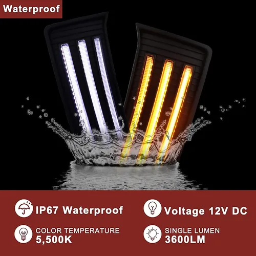 Miniatura 5 de Kit de luz antiniebla frontal LED completa DRL para Toyota Tundra 2022 2023 parachoques de repuesto, función como luces direccionales secuenciales
