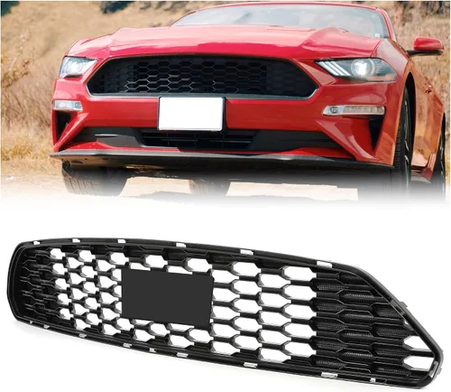 Miniatura 10 de KUAFU Rejilla delantera inferior del radiador compatible con Ford Mustang 2015-2017 Reemplazo para FR3Z-17K945-BA de plástico ABS negro