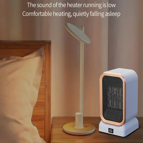 Miniatura 5 de Calentador de espacio para uso en interiores, 1000 vatios de alto rendimiento y 2 velocidades, calentador eléctrico pequeño para oficina y hogar