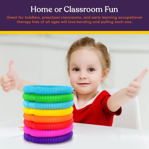 Miniatura 7 de Special Supplies Divertidos tubos de tracción y estiramiento para niños, juguete para reventar, doblar, construir y conectar, proporciona juego