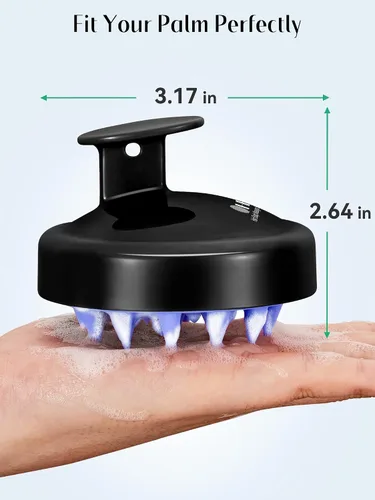 Miniatura 6 de HEETA - Juego de 2 masajeadores para el cuero cabelludo para el crecimiento del cabello, cepillo de champú de silicona suave para exfoliación