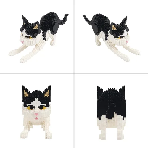Miniatura 4 de Larcele Juego de mini bloques de construcción para gatos, ladrillos de juguete de construcción 3D para bricolaje, 1390 piezas KLJM-05